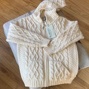 Blarney Aran Zip Hoody Wool Sweater